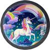 Luoweisi 4 pomelli per cassetti arcobaleno stella unicorno pomelli per armadietti maniglie per armadietti rotondi a fungo maniglia per armadio cassetto camera da letto mobili da bagno