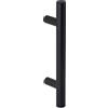 Gedotec Maniglione in acciaio inox maniglia per porta antica ferramenta per porta anteriore nero opaco | Lunghezza 350 mm | Interasse fori 210 mm | Maniglia bar tonda | 1 Pezzo