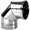 Generico Curva 90° Acciaio Inox Ø 120mm M/F AISI 304 Spessore 0,5mm per Canna Fumaria
