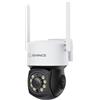 SANNCE PT 2K, Telecamera di Sicurezza Wireless 3MP, Rotazione Orizzontale 350° e Verticale 90°, Rilevamento Movimento e Presenza Umana, Visione Notturna a Colori, Impermeabile IP66