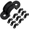 Mewutal 10 fascette per tubi in PVC da 2,2 cm, a forma di U, in plastica, 2 fori, clip per condotti neri, per tubi dell'acqua (22 mm)