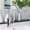 KenSyuInt Rubinetto elettrico a LED, 3000 W, 360°, in acciaio inox, per cucina, bagno, acqua calda e fredda, rubinetto da cucina