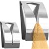RICOO Ganci Adesivi per Bagno e Cucina Modello MH017-2, Set di 2 Gancetti Adesivi in Acciaio Inox Moderno per Asciugamani Appendini Adesivi da Muro Design Elegante Argento