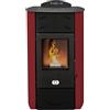 STUFE A PELLET ITALIA Siberia Idro 15 KW - Stufa a Pellet Idro Calore per Ambienti e Acqua Calda Efficienza 90% Scalda 90m² Autonomia 20H Programmabile 5 Velocità e Potenze Garanzia 24 Mesi Rosso