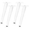 DSWZLQDXB 4 Pezzi Piedini per Mobili Ferro Piedini per Sedie bianco Gambe Coniche Oblique Piedini in Metallo Gambe Tavolo per Mobile Letto Divano Letto Tavolino Sedia Mobile TV Divano Armadio (15cm)