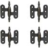 AERREGI Set Cerniere per mobili piana ferro galvanizzato in Oro Antico - Dimensioni 40 x 55 mm apertura 270 ° CP14 | LATO DX (4, Oro Antico)