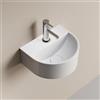 EMKE Lavabo Semicircolare 303 x 255 x 120 mm - Lavabo Sospeso da Parete in Ceramica per WC Ospiti e Bagno - Design Moderno,Bianco Lucido