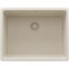 PRIMAGRAN Lavello sottotop Tutto Beige 56x44cm, Lavandino in Granito a 1 vasca + Sifone Classico, Lavabo da Cucina al Mobile 60cm - Venezia Easy S070
