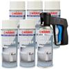 ARLI Set di 6 x vernice per radiatori spray bianco lucido 400 ml RAL 9010 + 1 x pistola a spruzzo per bombolette spray, set per radiatori, tubi dell'acqua calda