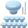 Suiwotin 10 pezzi Pomelli in ceramica blu chiaro, pomelli rotondi in ceramica per armadi, pomelli per armadietti della dispensa, pomelli decorativi in ceramica per cassetti, maniglie per tirare per