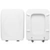 HYDRO HOME Tavoletta Wc Epoca Dolomite Come Originale, Copriwater In Legno Rivestito Con 2 mm Di Resina, Tavoletta Water Con Cerniere Inclinate Fissaggio Dall' Alto MADE IN ITALY