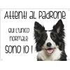 Lovelytiles BORDER COLLIE Attenti al padrone qui l'unico normale sono io! CANE CARTELLO TARGA IN METALLO (15X20)