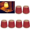 BestAlice 6 Pezzi Paralume Piccolo, Paralume in Tessuto Paralume per Lampadario, Mini Clip On Paralume in Tessuto Vino Rosso Dorato Paralume Moderno per Lampadario da Tavolo E14 Lampada da Parete