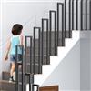 OVLRIJP Ringhiera per Scale Interne, Corrimano per Scale Interne a U, Ringhiera per Esterni con Viti, Corrimano Scale a Forma di U per Soffitta, Veranda e Corridoio, 35cm/Nero