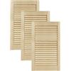 DecoMeister Porte a Lamelle in Legno 394x690 mm Confezione da 3 - Porta Lamella Pino Massiccio - Anta per Armadio a Persiana Aperta - Frontali Mobili e Antine per Guardaroba - Legno Naturale Grezzo