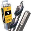 Amboss Werkzeuge 5x Punta Elicoidale Step Force Ø9,0 mm - HSS-G DIN 338 per acciaio, acciaio da costruzione, alluminio, metalli colorati AMBOSS WERKZEUGE® Punta per lamiere, profili - Esagonale per trapano, trapano a