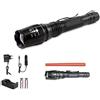 topolenashop Torcia 100000 lumen tattica/militare led t6 ricaricabile zoom 8668-t6