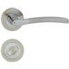 domino PRESTO-R M6/M9 - Maniglia per porta del bagno, set con rosette in alluminio cromato/nichel, maniglia per porta