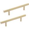 SZLXJMFL Maniglie per Mobili da Cucina Oro, maniglie per ante Lunghe Ottone Solida | Lunghezza: 50-1000mm Maniglie per Armadio Dorate Maniglie per Cassetti Moderni, 2pz Maniglie per Armadietti-220mm/8.7in