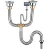 dabin007 Doppio lavello Tubo di scarico per lavabo,Flessibile Sifone da Cucina,Resistente alle Alte Temperature,in Acciaio Inox,Sifone Flessibile per Lavabo e Lavandino (60 cm) per bagno,cucina