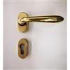 effedielle MANIGLIA PER PORTA SIDNEY 1126 IN MARITECH ORO LUCIDO, FORO YALE, COMPLETA PER UNA PORTA DENTRO+FUORI, ROSETTA OVALE