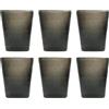 Memento Set 6 Bicchieri Vetro pulegoso Senza Gambo Black Transparent