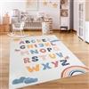 Paco Home Tappeto Bambini Cameretta Bambina Ragezzi Antiscivolo Arcobaleno Cuore Polkadot, Dimensione:160x220 cm, Colore:Multicolore