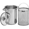 BROWIN® 313500 Pentola universale per asparagi con coperchio in vetro|4 l |adatta per pasta, spaghetti, verdure | per fornelli elettrici, a gas e a induzione|in acciaio inossidabile color argento