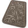 emmevi Tappeto Bagno Damascato Scendiletto Camera Barocca Morbido Assorbente Antiscivolo 50x80 Cm Marrone