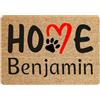 Colorfamily Tappeto Zerbino personalizzato con nome cane Home Ingresso Casa 60x40 cm
