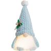Zoegneer Ornamento da tavolo a forma di gnomo in peluche con cappello lavorato a maglia e luce calda, per casa e ufficio, adorabile decorazione per le vacanze (blu)