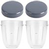Dreld Confezione da 2 tazze da 510,3 g con coperchio piatto, parti di ricambio compatibili con Nutribullet 600 W 900 W frullatore spremiagrumi (510 g)