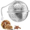 Jaczora Palla per spezie grande per cucinare, infusore per tè, in acciaio inox, infusore per spezie, condimenti per zuppe, con gancio a catena estesa per preparare tè, spezie, condimenti