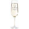 AMAVEL Flute con Incisione per i 40 Anni - Auguri di Cuore - Personalizzato con Nome - Bicchieri da Spumante in Vetro - Calici Champagne - Accessori Cucina - Idee Regalo Originali