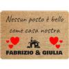 Colorfamily Tappeto Zerbino personalizzato con nome Famiglia Nessun posto è bello come casa nostra Ingresso Casa 60x40 cm