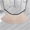 MOTT 50 Tappetino da bagno semicircolare per box doccia quadrante, antiscivolo, tappetino da doccia, tappetino a forma di ventaglio, tappetino da doccia curvo per hotel, beige, 45 x 100 cm