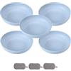 HSNAXingLife 5 Pezzi Piatti Piani in Plastica Rigida Riutilizzabili,Piatto per Frutta Torte Snack Dessert Pasta,Infrangibili,Rotondo,Adatto al Microonde e Alla Lavastoviglie (Blu, B-Alto-14,2 x 3,3 cm)