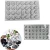 XiaoShenLu Stampi per torte in mousse francese in silicone, stampo per candele di sapone al cioccolato fai-da-te 3D Bakeware, 28 fori ciottoli