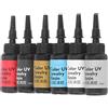 Huairdum Resina per Gioielli UV, Resina UV, Colori Vivaci, Ampia Applicazione, facilità d'uso per l'artigianato (Set D (bianco, argento, oro, nero, rosso, azzurro))