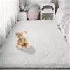 PSHCEE Tappeto Salotto Pelo Corto 180 x 240 cm Morbido e Antiscivolo Shaggy Tappeto Super Morbido per Soggiorno Corridoio Cameretta, Bianco