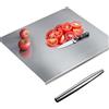 Noeborty Tagliere in acciaio inox 30 x 40 cm, 304 Stainless Steel Cutting Board per impastare, taglieri in metallo con bordo di arresto per impastare, per cucina, ristorante