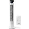 BLACK+DECKER BXEFT48E Ventilatore a Torre Digitale Oscillante e Silenzioso, con Telecomando, Altezza 81 cm, 3 Velocità 3 Modi Timer 12h Temperatura Ambiente Potente, Bianco