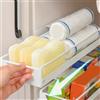 FLEXMAN Cassetto Estraibile per Armadietto, Cestello Scorrevole Laterale Sotto Il Lavello in Acciaio al Carbonio con Adesivo Forte, Ripiano Estraibile per Cucina, Dispensa e Uffici