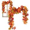 Generic Ghirlanda autunnale in seta, con foglie d'acero, 1,7 m, decorazione per ghirlanda autunnale, da appendere alla porta del Ringraziamento, per , porta, scale, sfondo