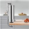 HUOLE Spinta per salsiccia, in alluminio inossidabile, macchina per salsicce professionale manuale a spinta per carne con 4 tubi,Spinta salsiccia,Macchina per churros (verticale-3L)