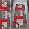 Ymural Tappeto passatoia per corridoio, 50 x 220 cm, grigio, rosso, cucina, antiscivolo, lavabile, moderno, antiscivolo, lungo, passatoia per corridoio, camera da letto, gradini delle scale,
