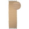 carpetfine Tappeto a tessitura Kilim Chindi Uni passatoia Beige 60x180 cm, tessuto a mano | Tappeto moderno reversibile in cotone per soggiorno e camera da letto con frange