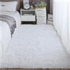 XUEDNGM Tappeto Camera da Letto Tappeto Morbido 50 x 100 cm Lavabile Fino a 30 Gradi, Unicolore, Antiscivolo, Morbido Salotto Moderno Morbido Tappeto Tappeto da Soggiorno, Bianco