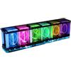 Hasaller Fai da te Retro Glow Tube Clock Kit con RGB LED Display Spettro Musicale per Desktop 5V Alimentato Analogico Nixie Tube Orologio Digitale