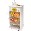 Lupia - Carrello Cucina Multifunzione SHABBY GIRASOLE, Portafrutta Ruote Piroettanti, Piano di Appoggio, tre Cestelli Estraibili in Acciaio, Legno 40X45H85 cm montato